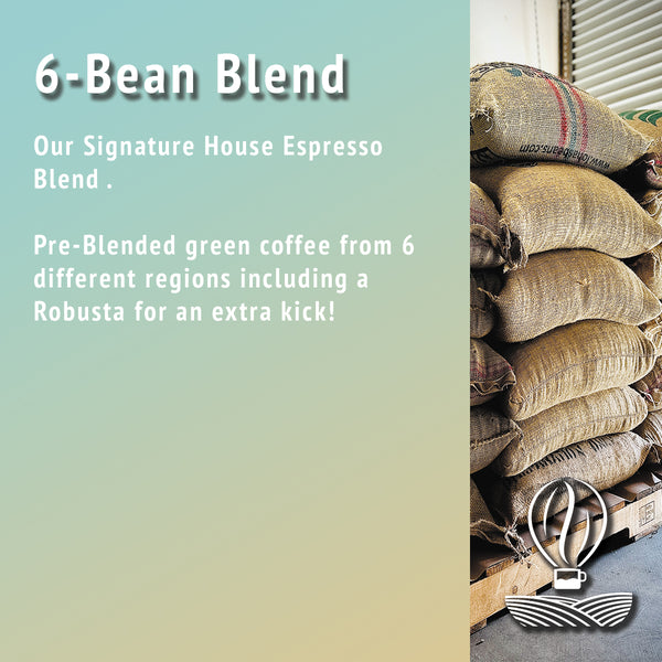 6-Bean Espresso Blend, Green Coffee - UNROASTED - Temecula Coffee