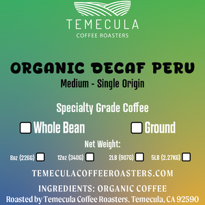 Organic Fairtrade® Peru Decaf (Swiss Water® Process) - Medium Roast