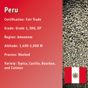 Peru, Green Coffee - UNROASTED