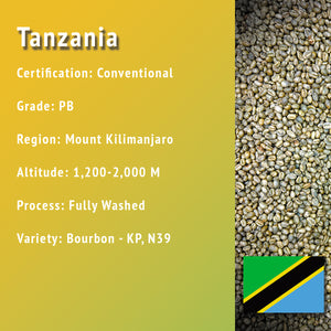 Tanzania (Peaberry), Green Coffee - UNROASTED
