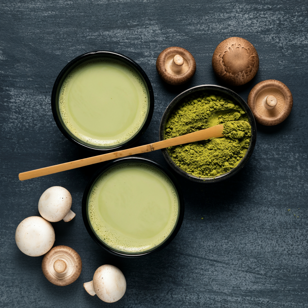 Ceremonial Grade Matcha with Mushrooms